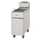 Migali C-F35-NG 15" Natural Gas Stainless Steel Floor Fryer 35 lb. 60,000 BTU - C-F35-NG