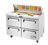 Migali C-SP48-12-D-HC 48" Sandwich and Salad Prep Table 4 Drawers, 12 Pans - C-SP48-12-D-HC