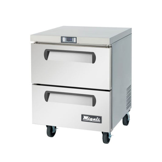 Migali C-U27R-D-HC 27" Undercounter and Worktop 2 Drawer Refrigerator 6.5 Cu. Ft. - C-U27R-D-HC