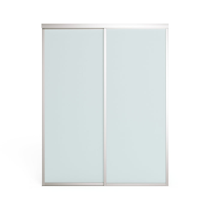 Doors22 80x96 Glass Sliding Closet Door MIlky 2 panels - CLB80x96milky