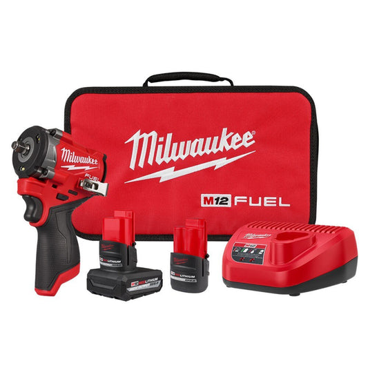Milwaukee 2562-22 M12 FUEL  Stubby 3/8" Impact Wrench Kit - 772576