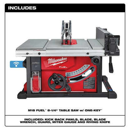 Milwaukee 2736-20 M18 FUEL 8-1/4" Table Saw with One-Key, Bare