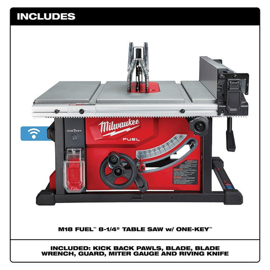 Milwaukee 2736-20 M18 FUEL 8-1/4" Table Saw with One-Key, Bare