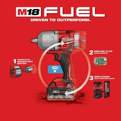 Milwaukee 2863-22R M18 FUEL w/ ONE-KEY High Torque Impact Wrench 1/2" Friction Ring Kit - 699464