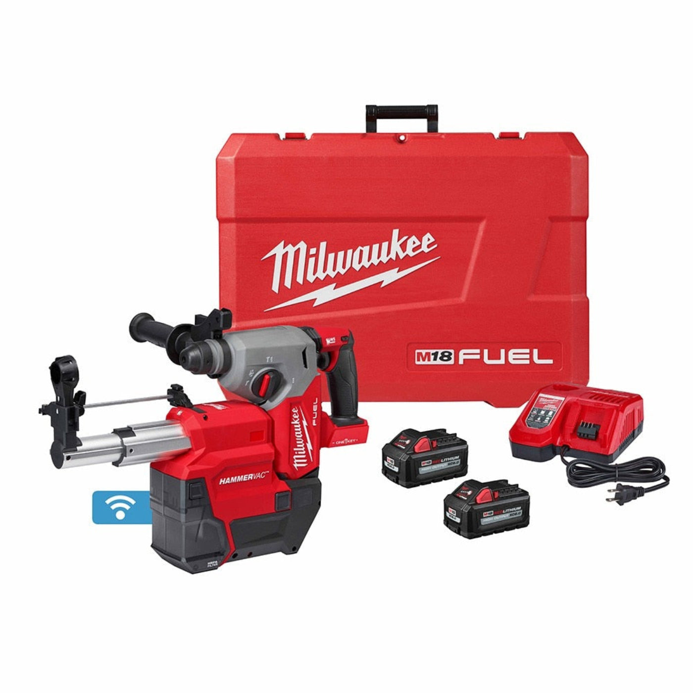 Milwaukee 2914-22DE M18 FUEL 1" SDS Plus Rotary Hammer w/ ONE-KE Dust Extractor Kit - 683345