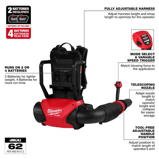 Milwaukee 3009-20 M18 FUEL Dual Battery Backpack Blower - 754144