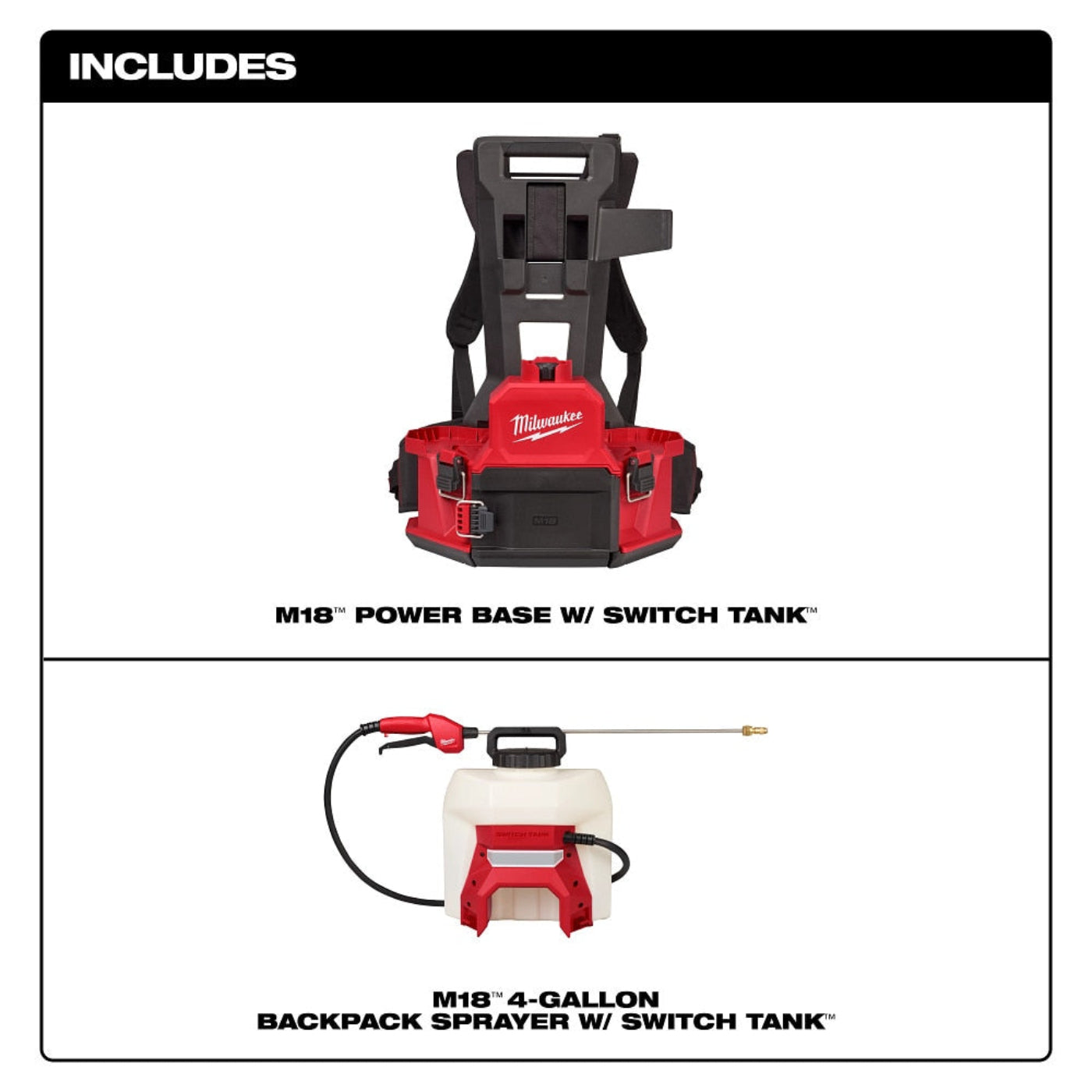 Milwaukee 3019-20PS M18 4-Gallon Backpack Sprayer w/ SWITCH TANK (Tool Only) - 799662