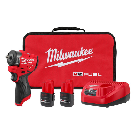 Milwaukee 3049-22 M12 FUEL 3/8" Subcompact Impact Wrench Kit with Friction Ring - 829469