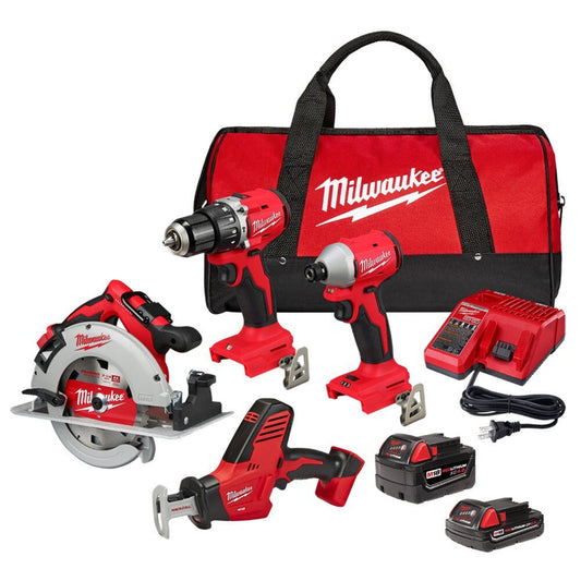 Milwaukee 3693-24CX M18 4-Tool Combo Kit - 756542