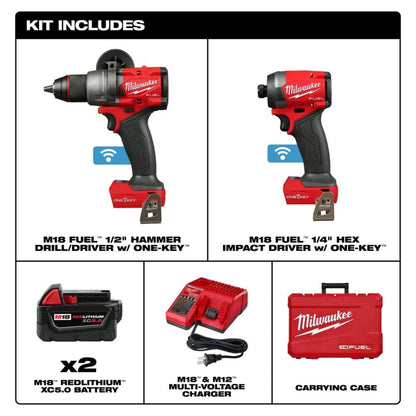 Milwaukee 3696-22 M18 FUEL  2-Tool Combo Kit w/ ONE-KEY - 720409