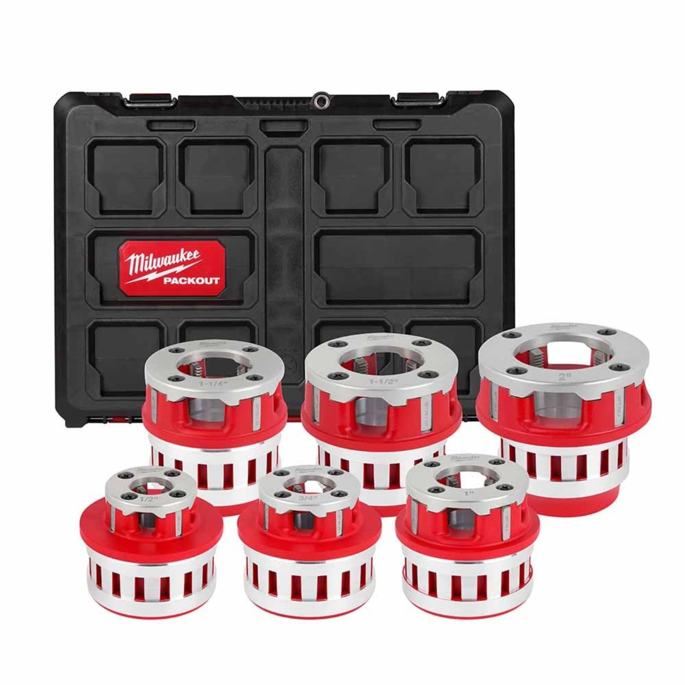 Milwaukee 48-36-1060 1/2" - 2" High Speed NPT Portable Pipe Threading Forged Aluminum Die Head Kit - 688667