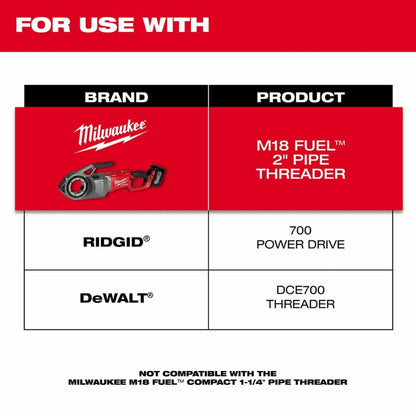 Milwaukee 48-36-1060 1/2" - 2" High Speed NPT Portable Pipe Threading Forged Aluminum Die Head Kit - 688667