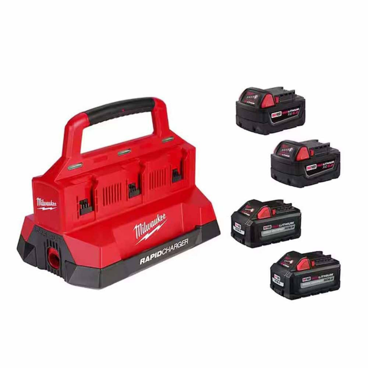 Milwaukee 48-59-1865POC M18 PACKOUT Six Bay Rapid Charger Kit w/ (2) M18 HIGH OUTPUT XC6.0’s & (2) M18 REDLITHIUM XC5.0’s - 780760