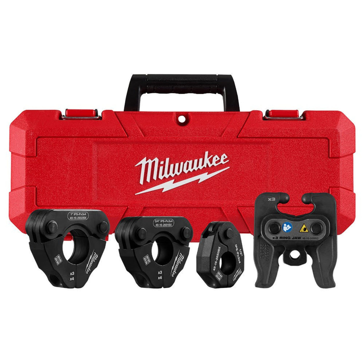 Milwaukee 49-16-2496X 1/2" - 1" IPS-P Pivoting Press Ring Kit for M12 FORCE LOGIC Press Tool - 760086