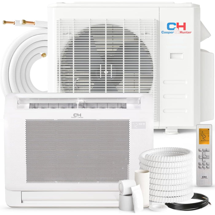 Cooper & Hunter 18,000 BTU 230V 21.5 SEER Mini Floor Console Ductless Mini Split Air Conditioner 1.5 TON Heat Pump, Sophia Series + Installation Kit Option - CH-16MMC-230VI & CH-ES18-230VO