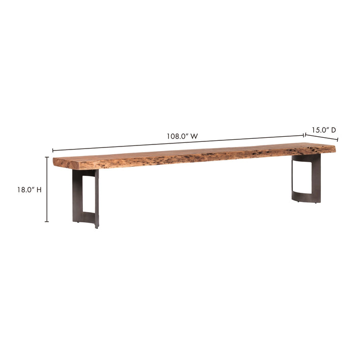 Moe's Home Collection Bent Bench Large Smoked VE-1029-03