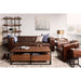 Moe's Home Collection Castle Sofa Cappuccino Brown Leather PK-1009-20