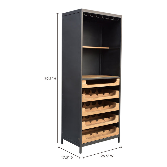 Moe's Home Collection Chefs Teak Wine Bar DR-1322-24