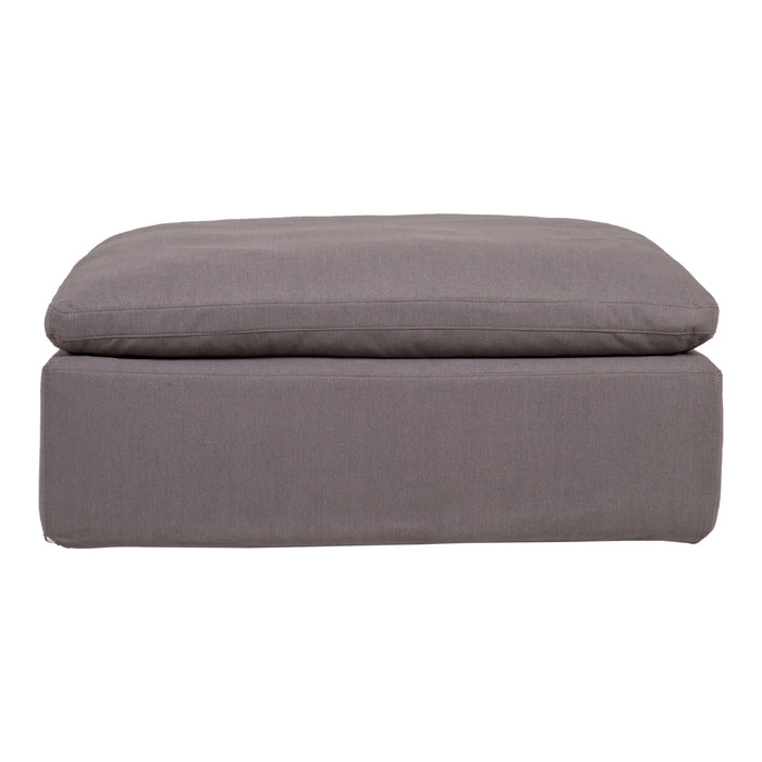 Moe's Home Collection Clay Ottoman Livesmart Fabric Light Gray YJ-1002-29