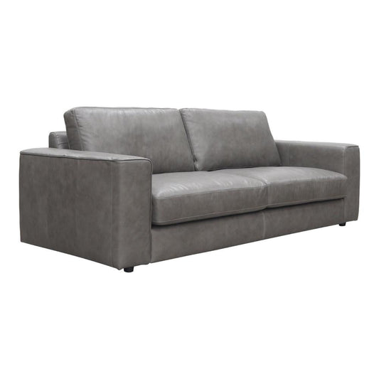 Moe's Home Collection Hansen Leather Sofa Concrete Gray - XQ-1009-15