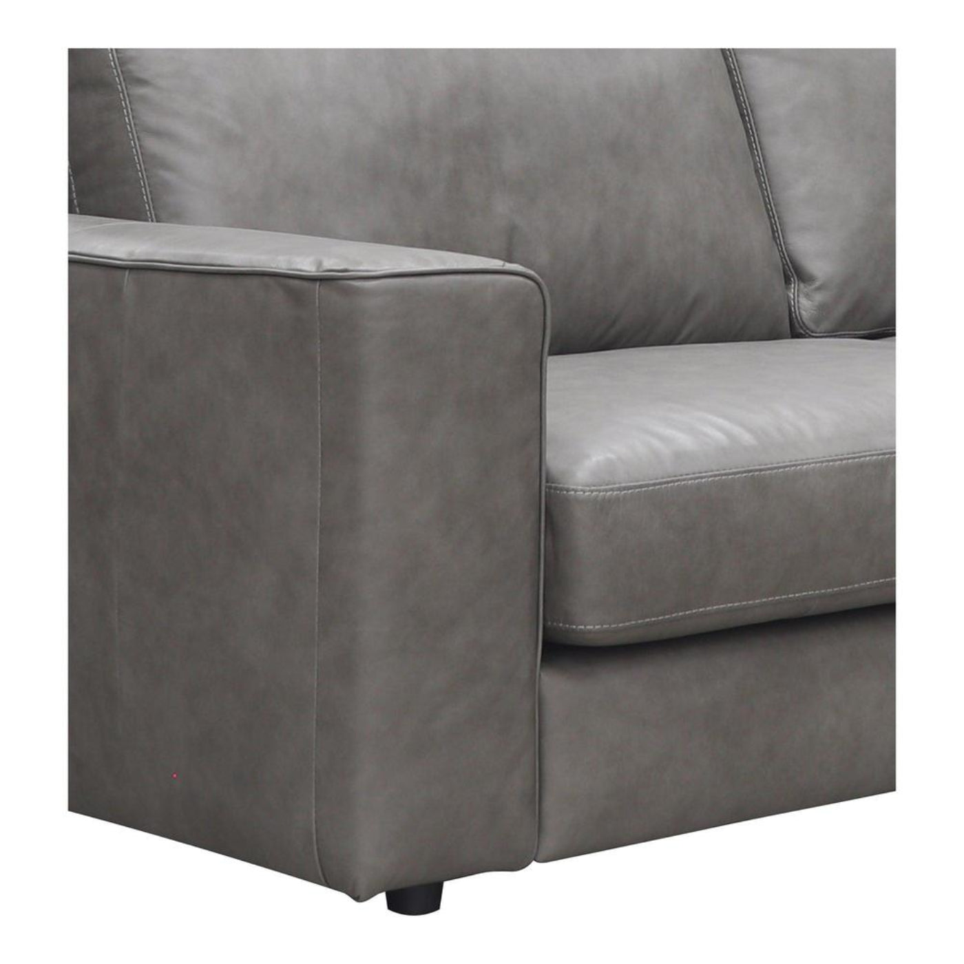 Moe's Home Collection Hansen Leather Sofa Concrete Gray - XQ-1009-15