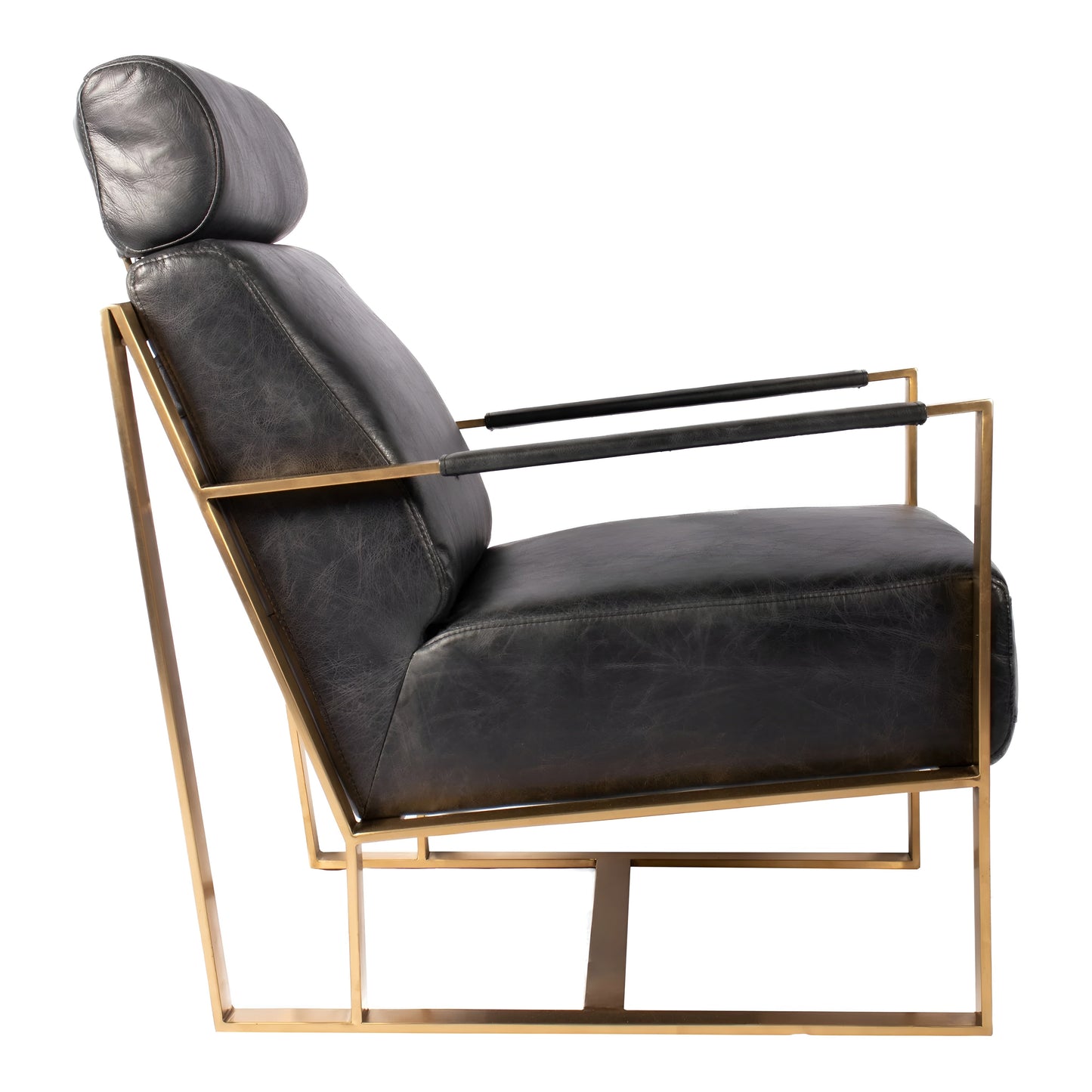 Moe's Home Collection Paradiso Chair Onyx Black Leather - PK-1083-02