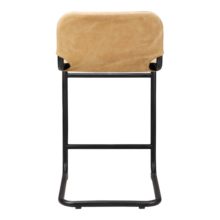 Moe's Home Collection Set of Two Baker Counter Stool Sunbaked Tan Leather PK-1072-40