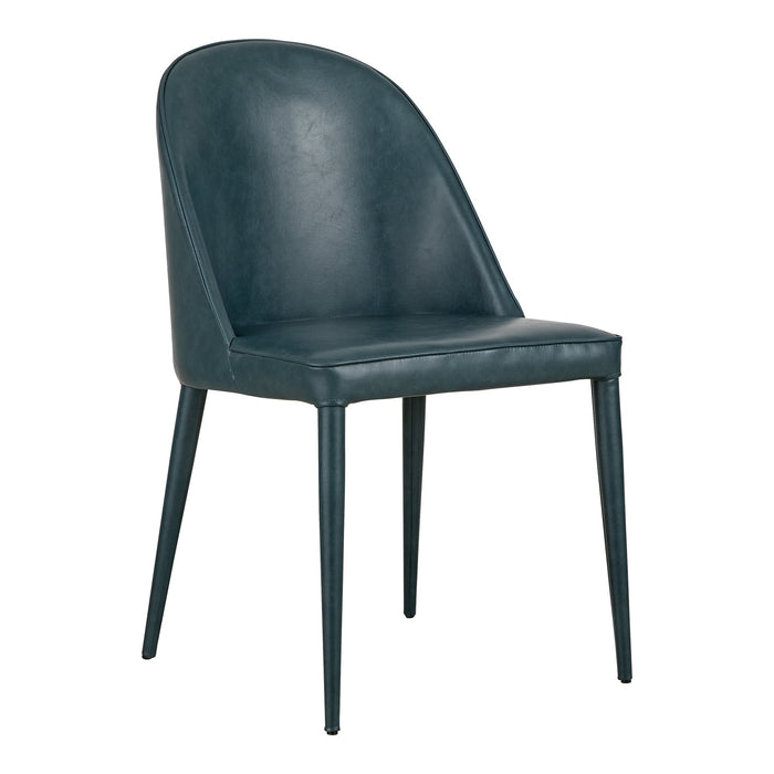 Moe's Home Collection Set of Two Burton Dining Chair Dark Teal Vegan Leather YM-1002-36