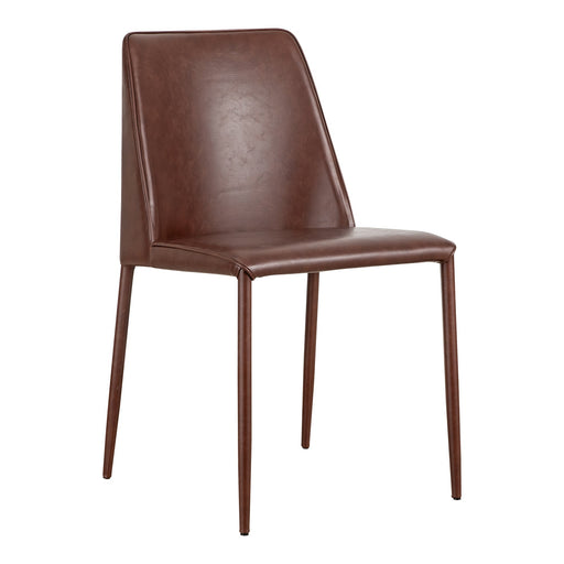 Moe's Home Collection Set of Two Nora Dining Chair Smoked Cherry Vegan Leather YM-1004-06