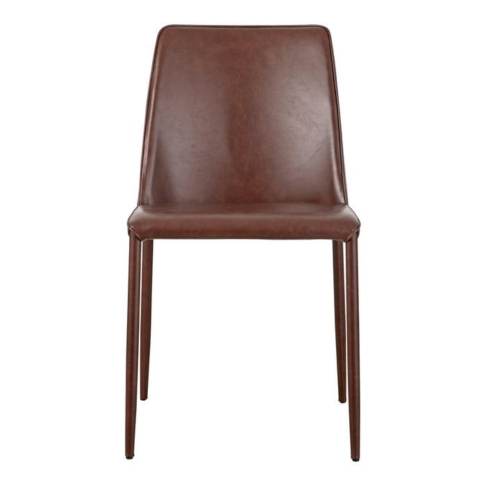 Moe's Home Collection Set of Two Nora Dining Chair Smoked Cherry Vegan Leather YM-1004-06