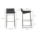 Moe's Home Collection Set of Two Starlet Barstool Onyx Black Leather PK-1107-02