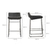 Moe's Home Collection Set of Two Starlet Counter Stool Onyx Black Leather PK-1106-02