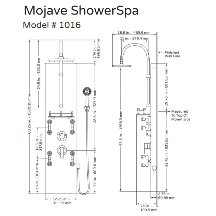 Pulse Showerspas Hammered Copper Orb Shower Panel - Mojave Showerspa 1016