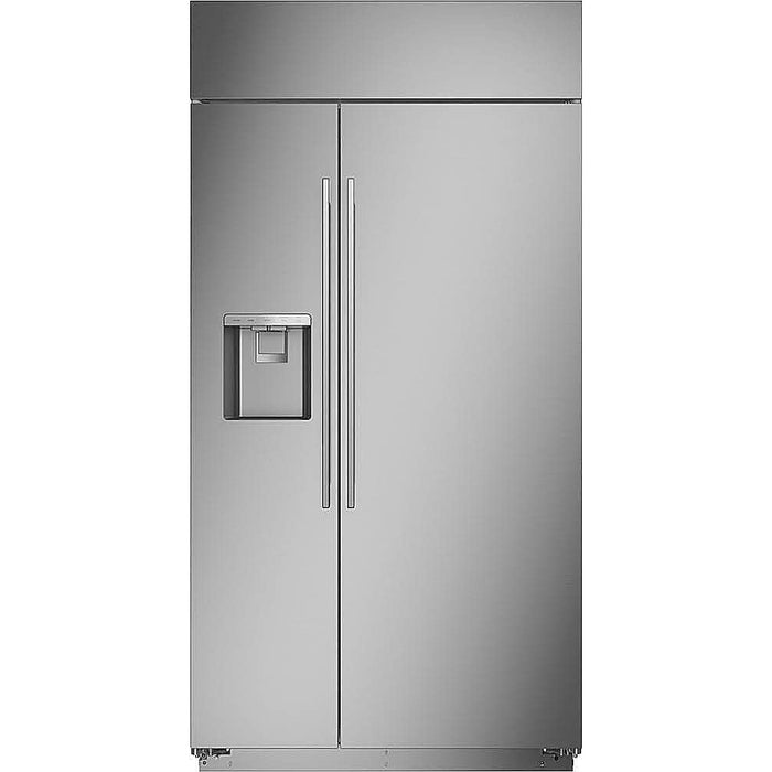 Monogram – 24.6 Cu. Ft. Side-by-Side Built-In Refrigerator with Dispenser – Stainless steel - ref15