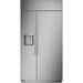 Monogram – 24.6 Cu. Ft. Side-by-Side Built-In Refrigerator with Dispenser – Stainless steel - ref15