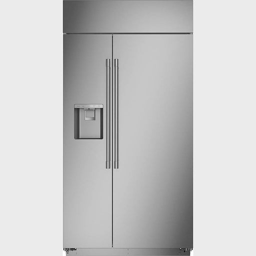 Monogram – 24.6 Cu. Ft. Side-by-Side Built-In Refrigerator with Dispenser – Stainless steel - ref15