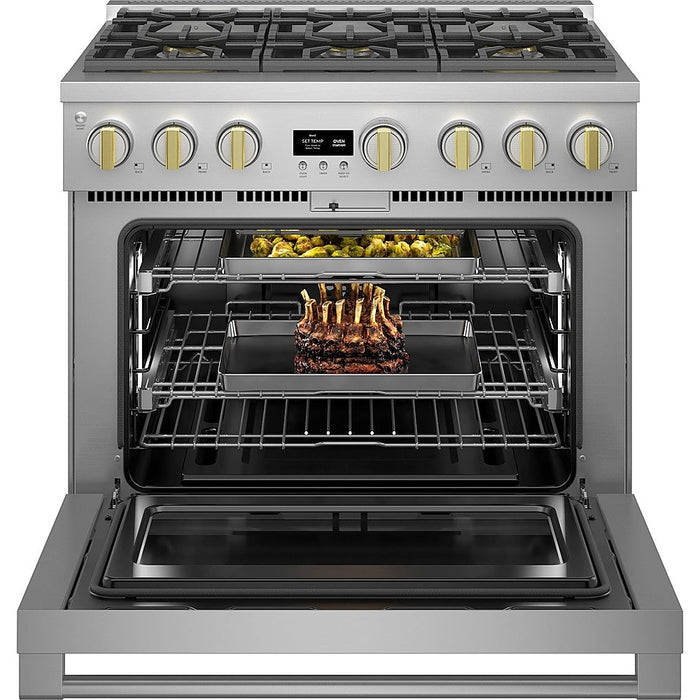 Monogram – 6.2 Cu. Ft. Freestanding Gas Convection Range with 6 Burners – Stainless steel - gas14