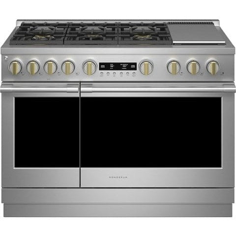 Monogram – 8.25 Cu. Ft. Freestanding Double Oven Dual Fuel Convection Range with Self-Clean, Built-In Wi-fi, and 6 Burners – Stainless steel - eo67