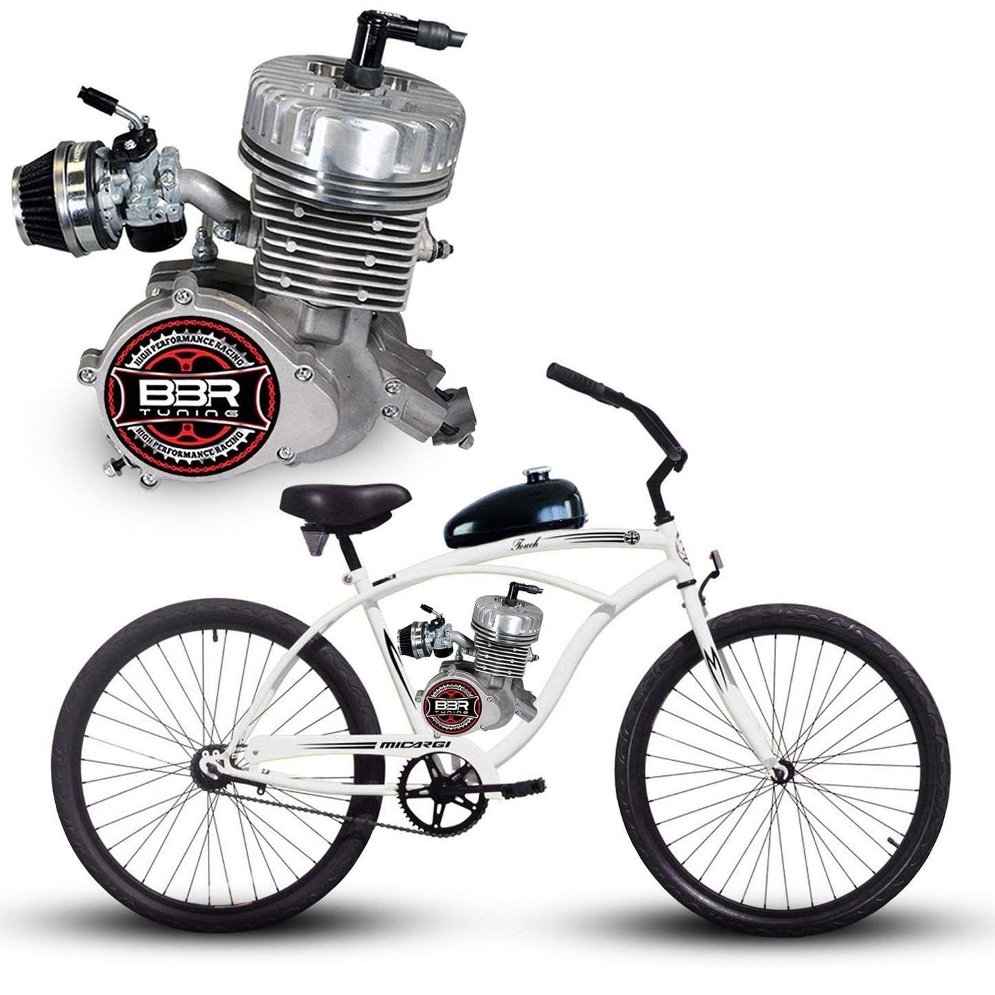 Tracer 26" Men's Ace Beach Cruiser, BBR Stage 4 Engine - MB-TOUCH-M-BK