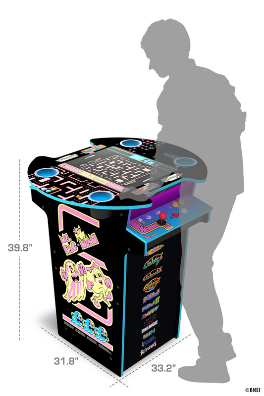 Arcade1Up Ms. PAC - MAN / GALAGA Pub Table Arcade Machine 12 Games in 1 - MSP-K-404300