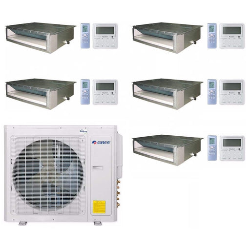 GREE Multi+ Ultra Series 42,000 BTU 5-Zone Concealed Duct 9K+9K+9K+9K+24K Ductless Mini-Split System - MULTIU42HP230V1DO,4xDUCT09HP230V1BD,DUCT24HP230V1BD