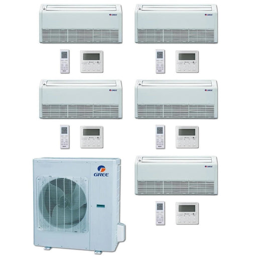 GREE Multi+ Ultra Series 42,000 BTU 5-Zone Universal Floor/Ceiling 9K+9K+9K+12K+18K Ductless Mini-Split System