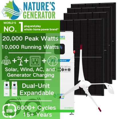 Nature's Generator  MyGrid 10K Solar and Wind Generator for Home - NGMGTNAUWA