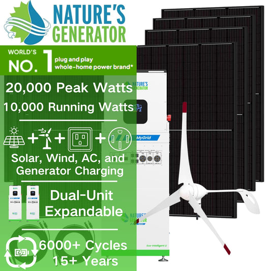 Nature's Generator  MyGrid 10K Solar and Wind Generator for Home - NGMGTNAUWA
