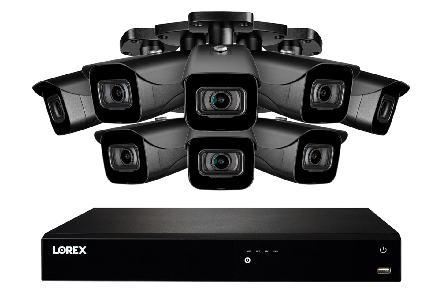 Lorex  16-Channel Fusion NVR System with Eight 4K (8MP) IP Cameras Security Surveillance System New - N4K3-168BB