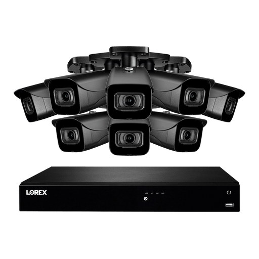 Lorex 16-Channel Fusion NVR System with Eight 4K 8MP IP Cameras Security Surveillance System New N4K3-168BB