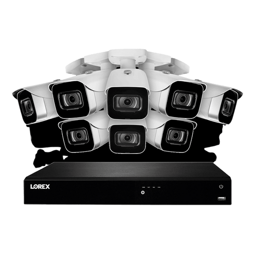 Lorex 16-Channel Fusion NVR System with Eight 4K 8MP IP Cameras Security Surveillance System New N4K3-168WB