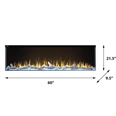 Napoleon Fireplaces Three-Sided Built-in Electric Fireplace, Trivista Primis Series, Napoleon, 50", 60", NEFB50H-3SV