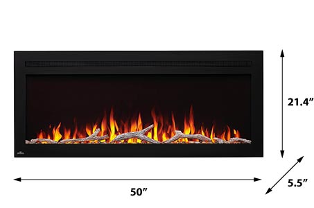 Napoleon Fireplaces PurView 50-Inch Wide Wall Mounted or Built-In Electric Fireplace-NEFL50HI