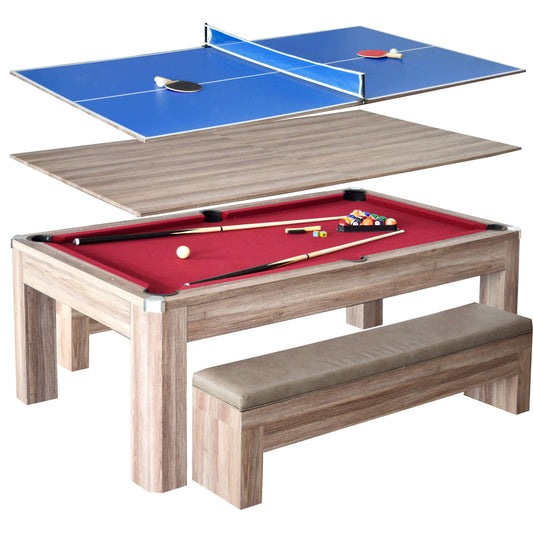 Hathaway Newport 7ft Multi Game Table with Top & Benches - BG2535P